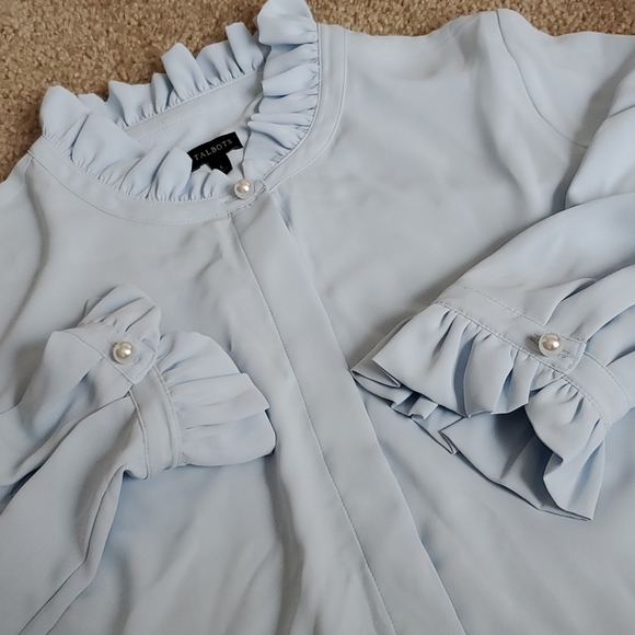Talbots Ruffle Detail Blouse Large - Picture 3 of 3